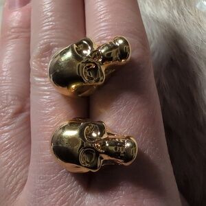 EUC Gold Skull Earrings